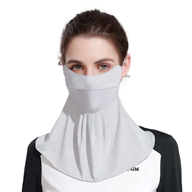 

Summer Sunscreen Ice Silk Face & Body Mask Outdoor Riding Golf Shading Mask Face Gauze Towel Ventilation Neck Protection Mask, 4 colors