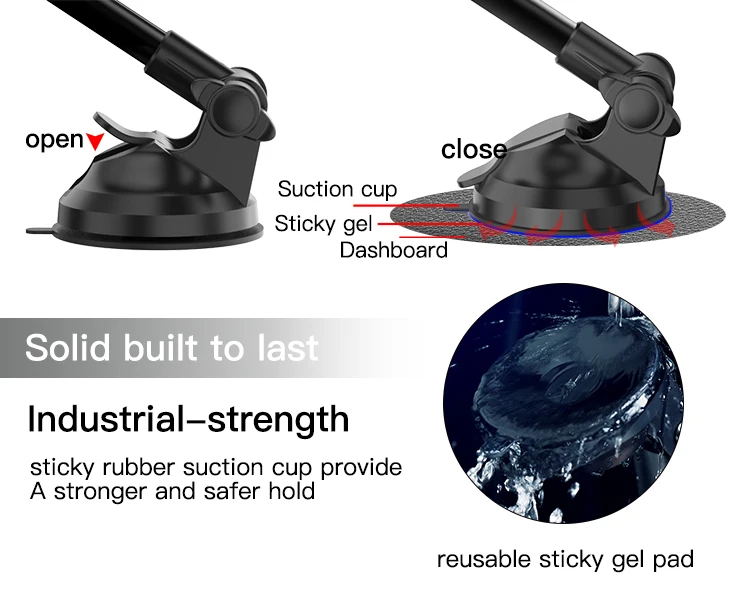 Length Adjustable Telescopic auto tablet mount Windshield 6Pcs Magnet Magnetic Mobile Phone Holder For Car