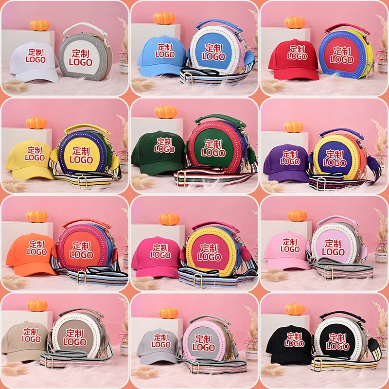 

2021 designer handbags custom logo hats and purse women hand bags, 12 colors