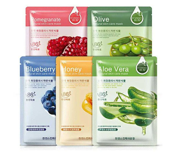 

HCHANA Blueberry Moisturizing Mask Aloe Plant Care Oil Control Brightening Skin Mask Red Pomegranate Olive Honey Nourishing Mask, 2 colors