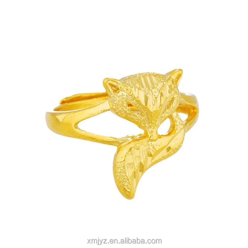 

Vietnam Placer Gold Opening Fox Ring Unforgettable Fantasy Women's Ring Brass Gold Plated Wedding Jewelry Wholesale Cross-Border