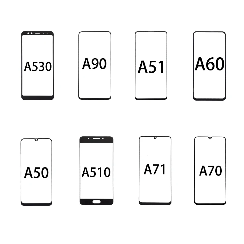 

Screen Glass Panel with Oca dry glue For Samsung Galaxy a3 a10 a20, Black/white /gold