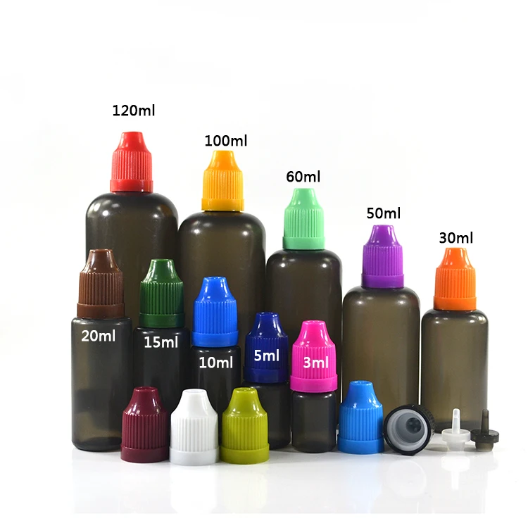 

2021 large stock 5ml 10ml 15ml 18ml 20ml 30ml 50ml 60ml 100ml 120ml 180ml PET PE plastic dropper bottle with childproof lid