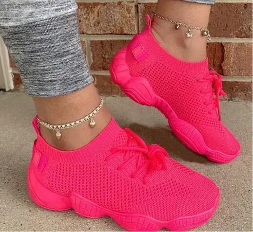 

2021 New Women Jogging Sneakers Casual Breathable Sports Fit Gym Outdoor Running Shoes, 6colors