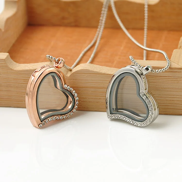 

DIY New Fashion Personalized Heart Shaped Charming Locket Photo Frame Pendant Custom Necklace