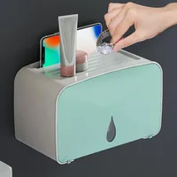 

Plastic hanging multifunctional toilet paper tissue box paper napkin tissue holder with toothpaste dispenser