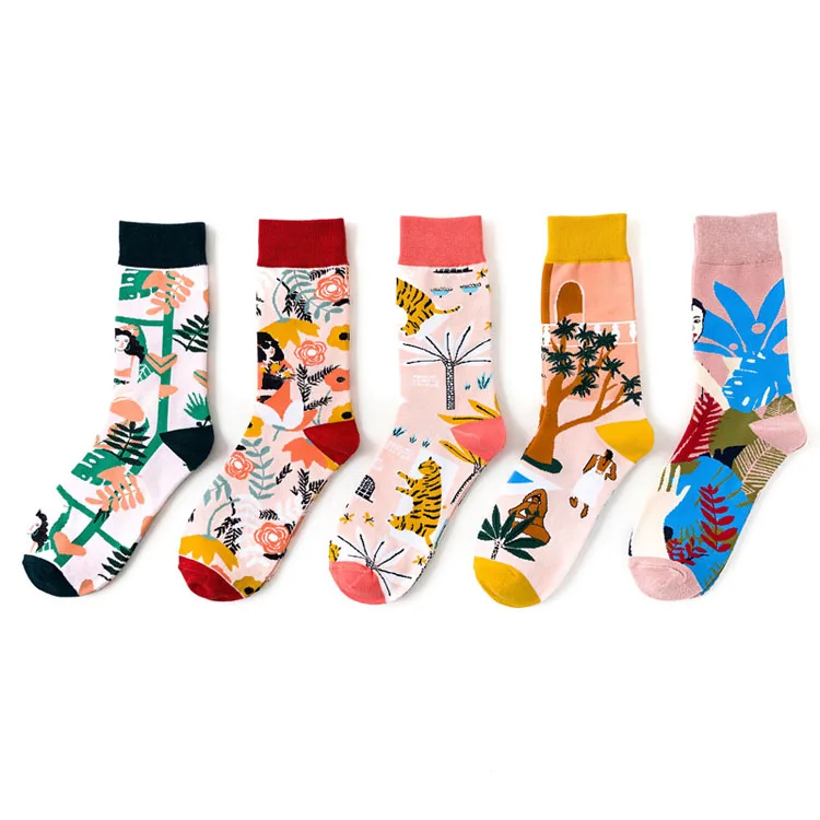 

Fast dispatch Creative Design Assorted Color Funny Plant Socks Women Inbetweening Carton Animal Women Face Sox, Custom color
