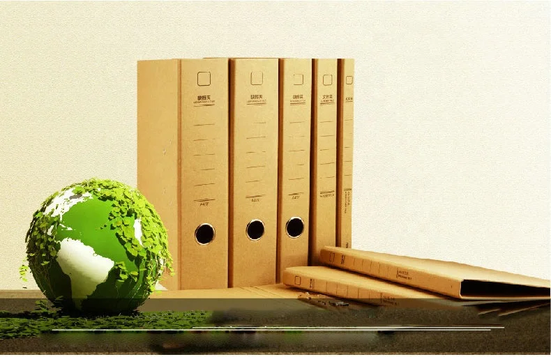 工厂耐用的自定义标志印刷杠杆拱牛皮纸文件夹与 2/双环夹办公用品
