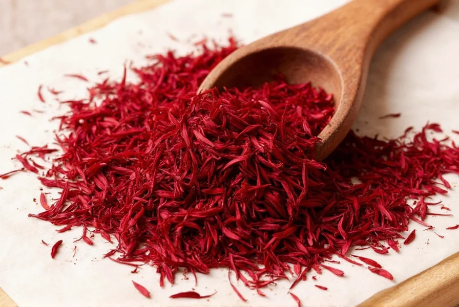 Saffron threads being carefully placed into small glass vial for storage demonstration
