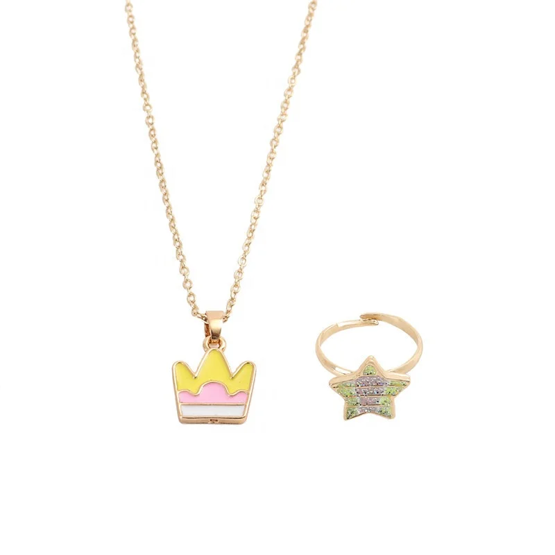 

Fashionable and Good-looking Crown Stars Children's Necklace Set, Picture shows