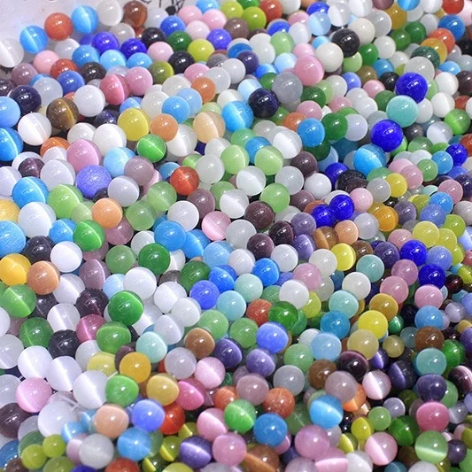 

10mm round natural glass cats eye beads loose cat's eye beads for jewelry making