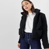 Modern Newly Look Winter Black High Neck Zipper Functional Pocket Design Streetwear Jacket