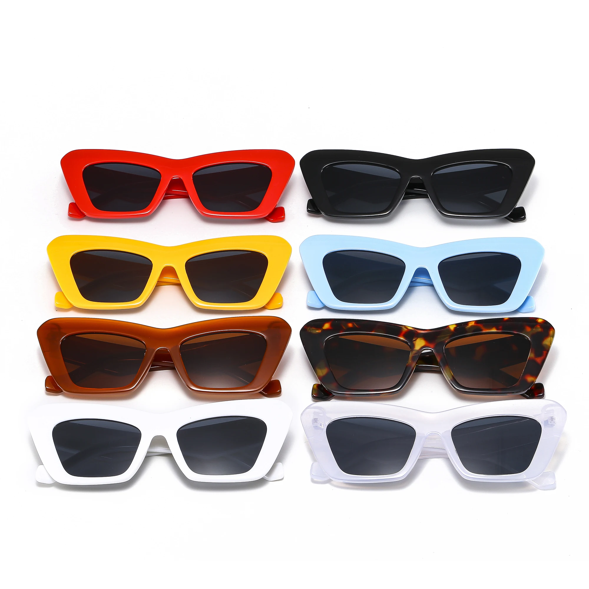 

2022 Hot Sale Newest Women Trend Cat Eye Sun Glasses Square Big Frame Sunglasses Designer Luxury Shades