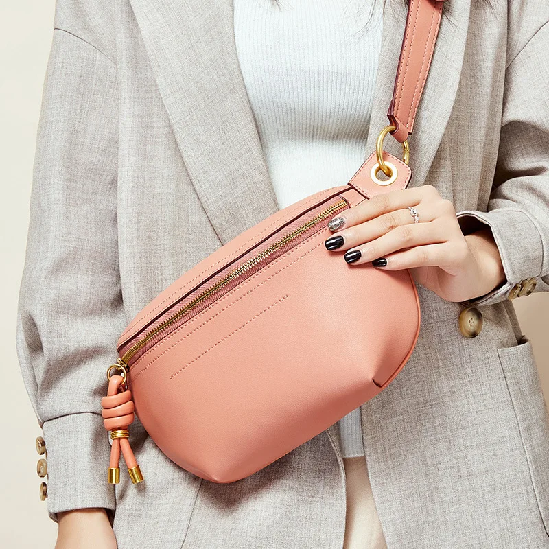 

genuine leather fanny pack waist bag waterproof waist belt bag for women