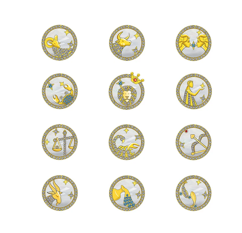 

Ladies 18k gold plated 925 sterling silver zodiac horoscope necklace