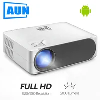 

AUN Full HD Android Projector AKEY6S, 1920x1080P, Android WIFI 3D Video Beamer, MINI LED Projector for 4K Home Cinema