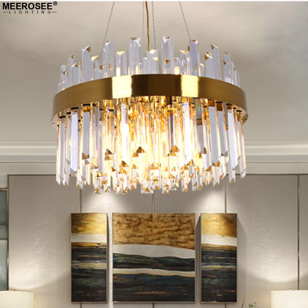 MEEROSEE Crystal Pendant Modern Luxury Lighting Lamps Home Decor MD86723