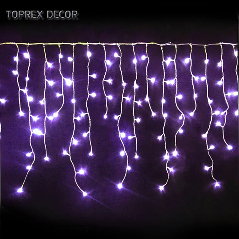 TOPREX DECOR commercial rain drop christmas ornaments led curtain icicle light