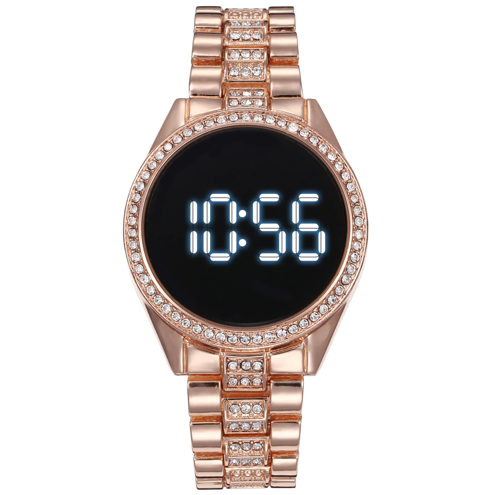 

LW08 Diamond Minimalist Ladies Luxury Wrist Watch Stainless Steel Band LED Women Watches