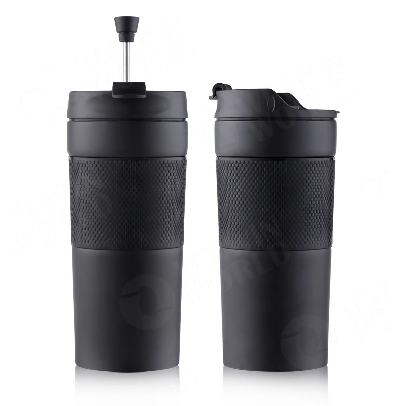 

Emode Portable French Press Travel Mug Insulated Travel Coffee Mug Tumblers Water Stainless 12OZ