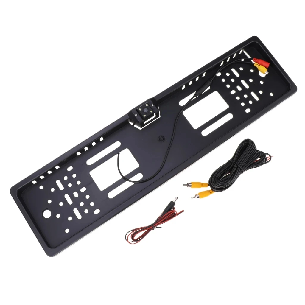 

Car EU Car License Plate Frame HD Night Vision Car Rear View Camera Auto Reverse Rear Camera With 4 LED