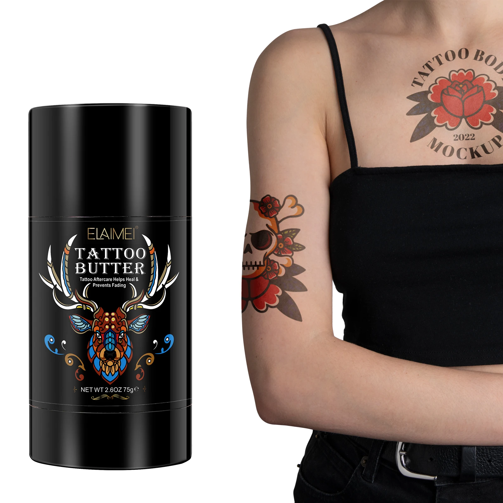 

ELAIMEI Private Label Body Art Care Brightens Heals Fresh Tattoo Aftercare Butter Tattoo Balm