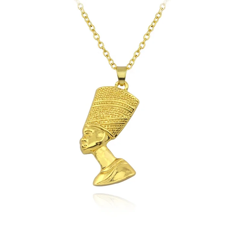 

Hot Selling 2020 Fashion Egypt Pharaoh Head Pendant Costume Jewelry Gold Plate Egypt Necklace Personalized Men Women Alloy Neckl, As the picture show