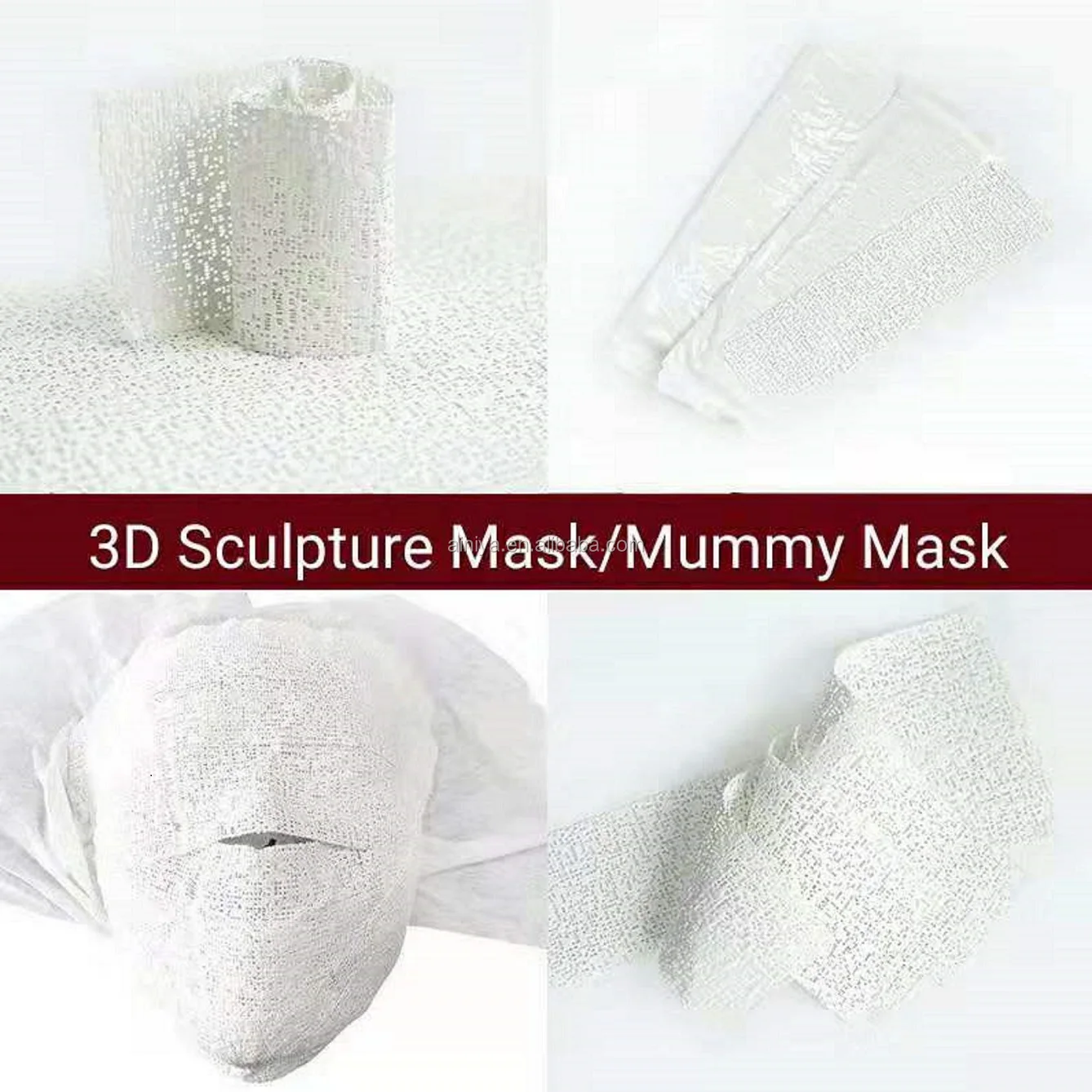 50pcs 5D Mummy Sculpting Mask with 10pcs Bottom Silk Masks for V Shape SPA  Plaster Skin Whiten Face Lift Brighten Tighten Firm - AliExpress