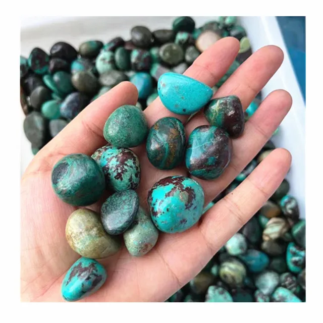 

New arrivals natural carved green chrysocolla tumbled crystal spiritual healing stones for decor