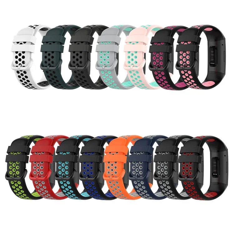 

new arrival soft rubber silicone watch bands for fitbit charge 4 charge4 charge4 SE charge 3 charge3 SE, 15colors as photo