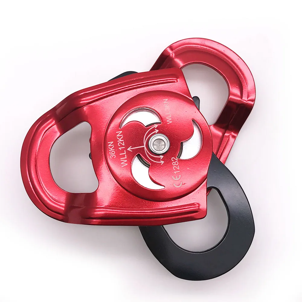 8-13mm Aluminum Outdoor Climbing Emergency Rescue Hardware Rigging Rope Double Pulley Block