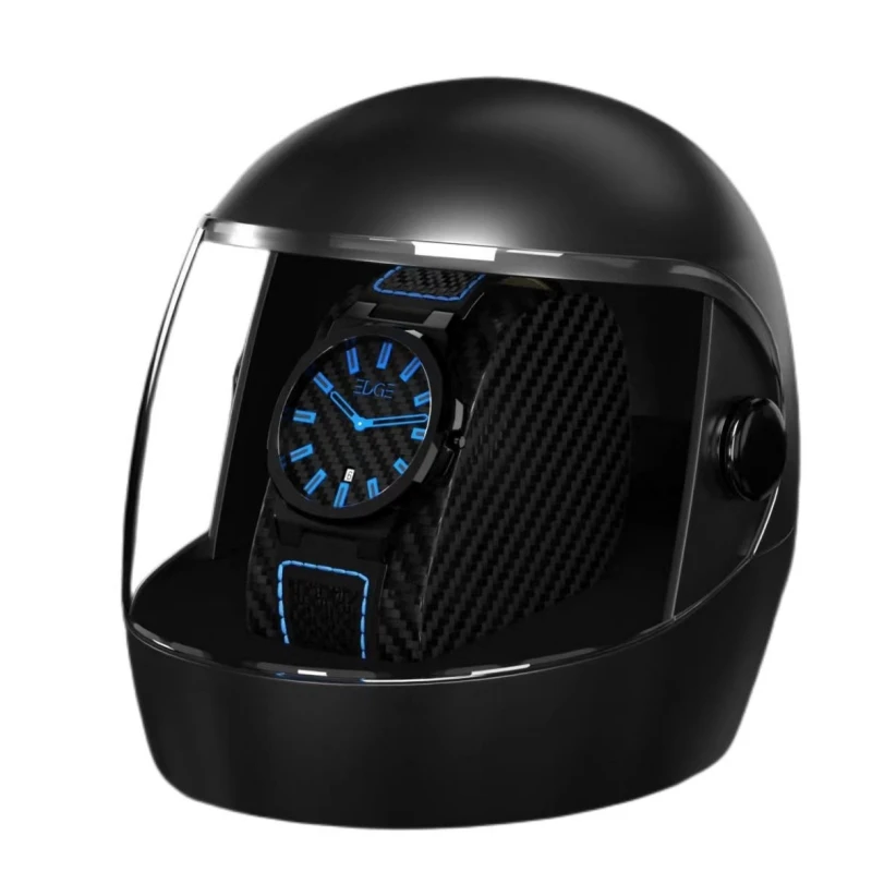 Wholesale Beautiful Motorcycle Helmet Shape Pu Leather Cuff Plastic Custom Logo Color Sport Watch Box