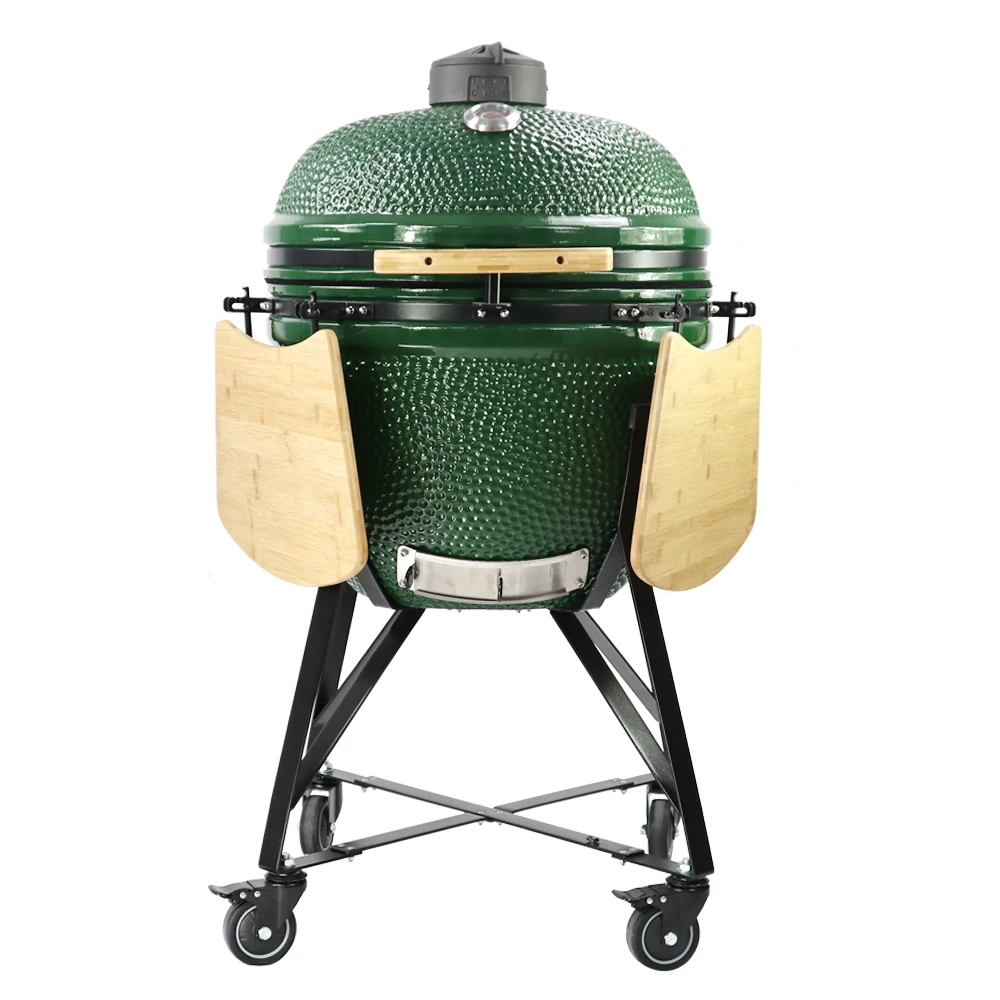 Topq 25 grande Céramique Verte Charbon De Bois Forme Ovale Topq 25 grande Céramique Verte Charbon De Bois Forme Ovale