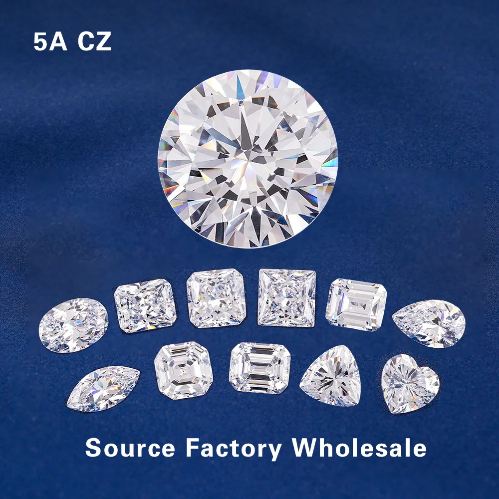 

5A Quality Assurance Factory Direct Sales White Round Brilliant Cut Cubic Zirconia