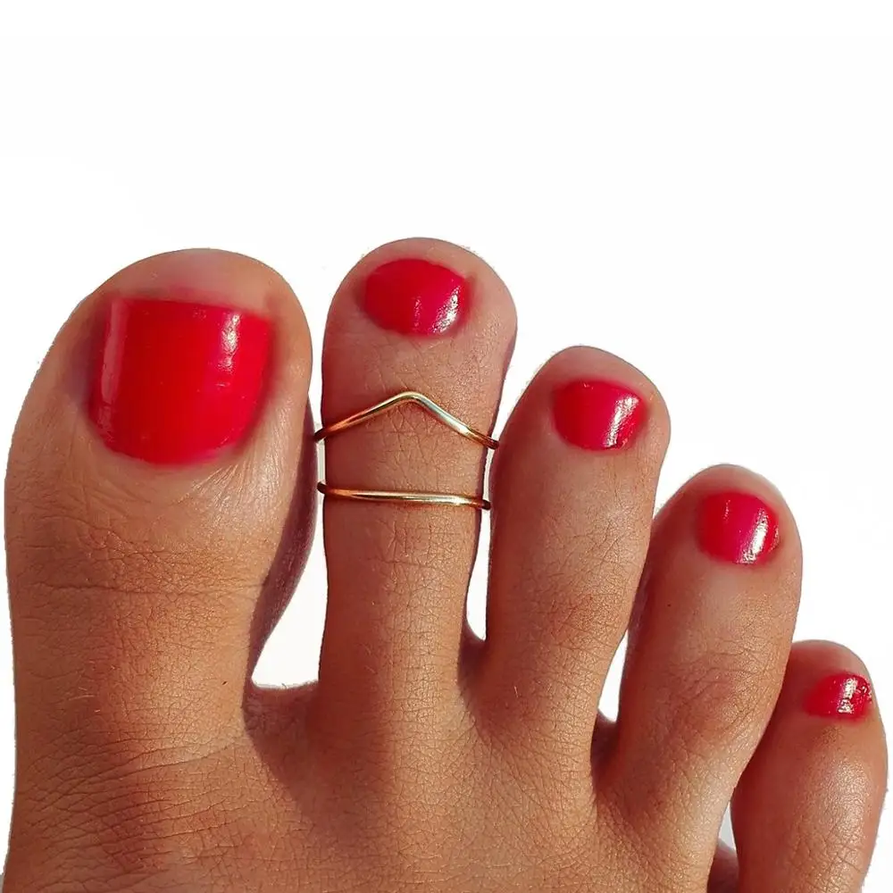 

New Fashion Silver Gold Plated Small Foot Ring Set,Adjustable Toe Ring For Women Men's Anklet jewelry OpenToe Rings