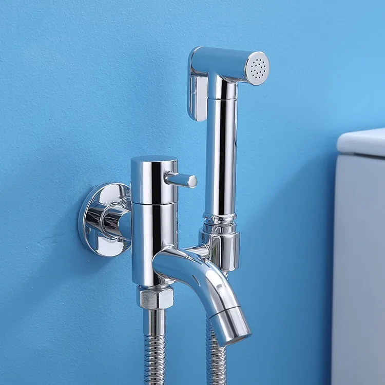 brass-bidet-faucet-sprayer-068-chrome-cylindrical-wall-mount-toilet
