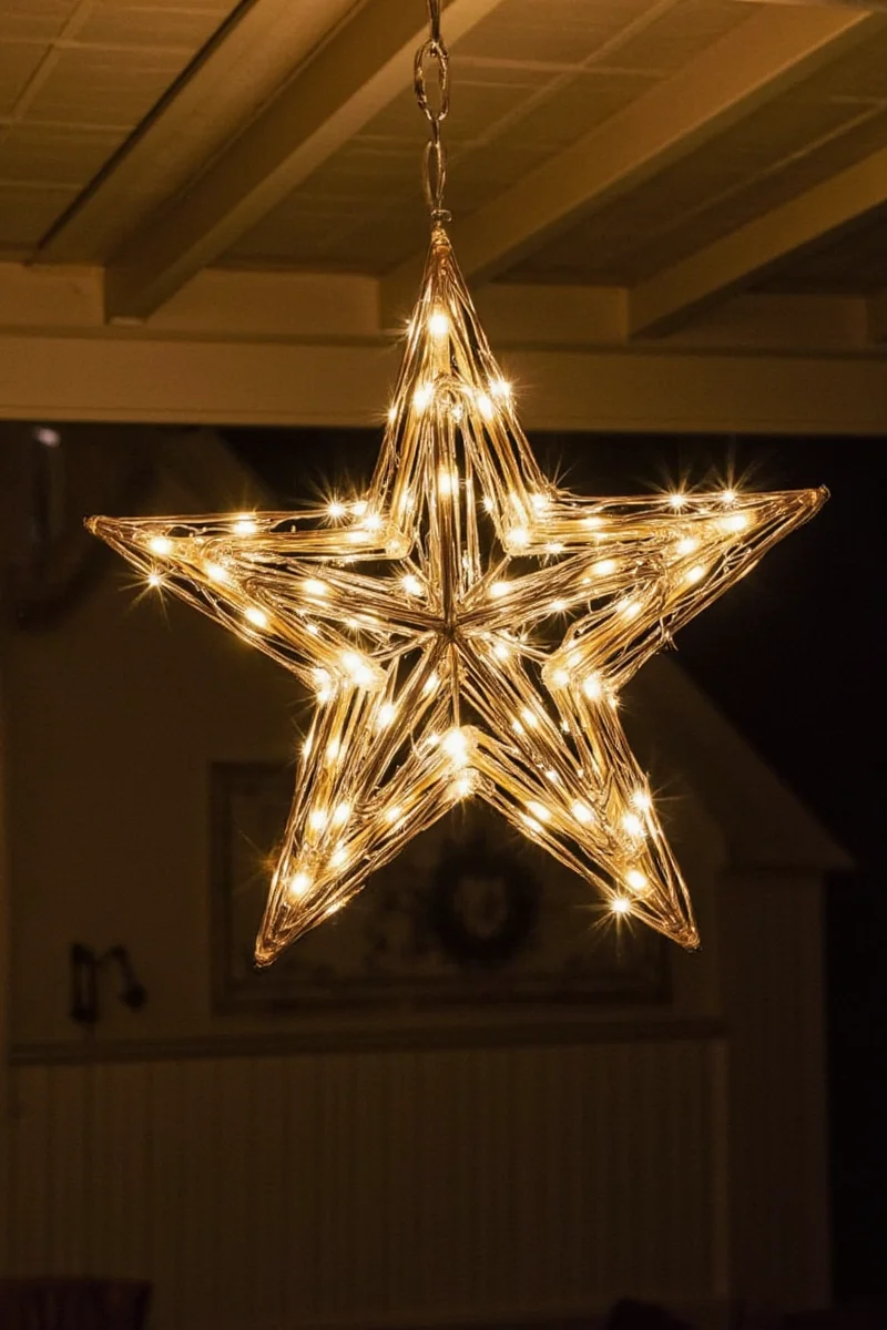 Floating balloon lights with star designs