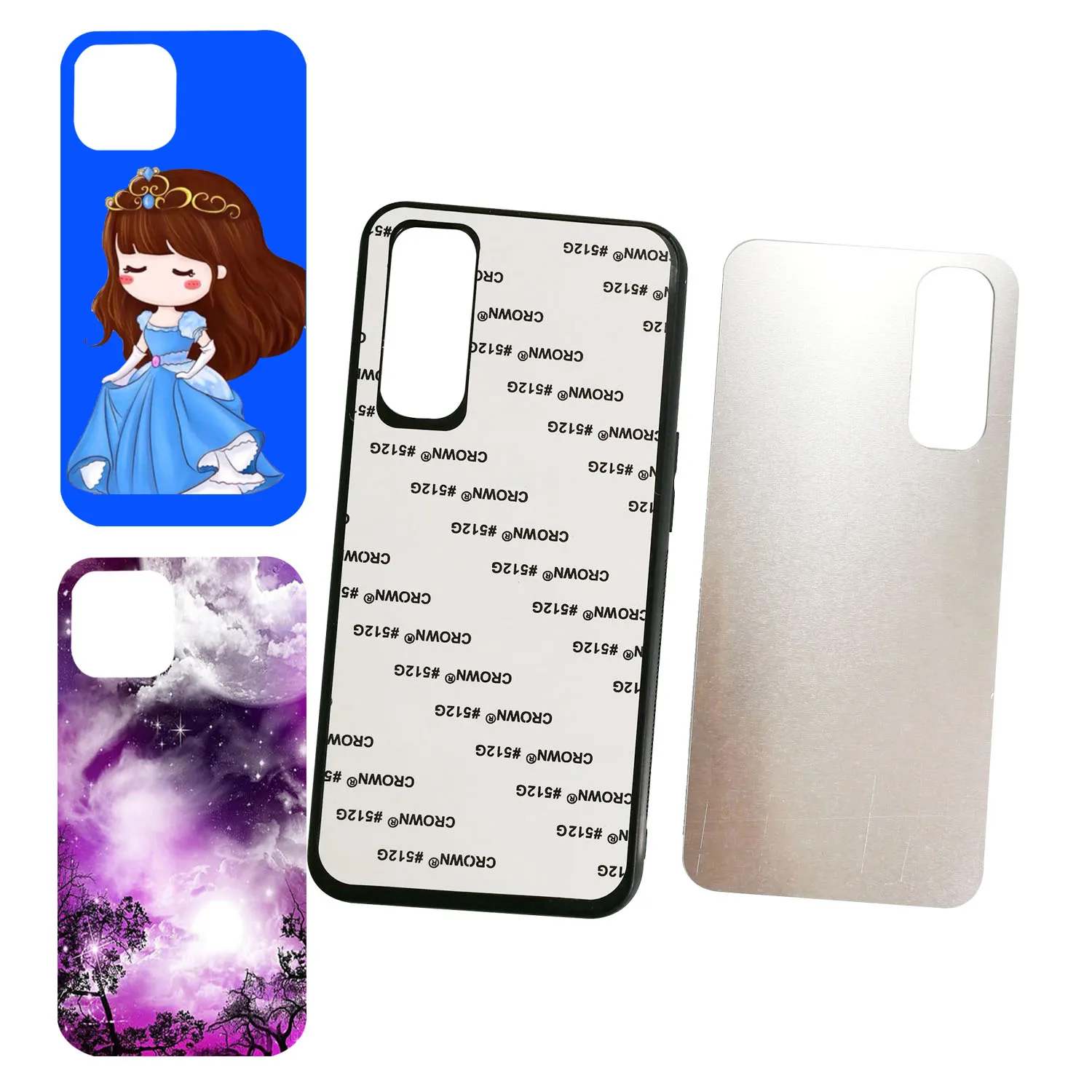 

2021 2D Sublimation blanks TPU+PC+ Aluminum Cell Phone case For poco x3 phone, White