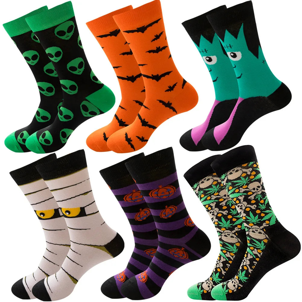 

High Quality Custom Men Halloween male Cotton Crew Casual Sport Socks