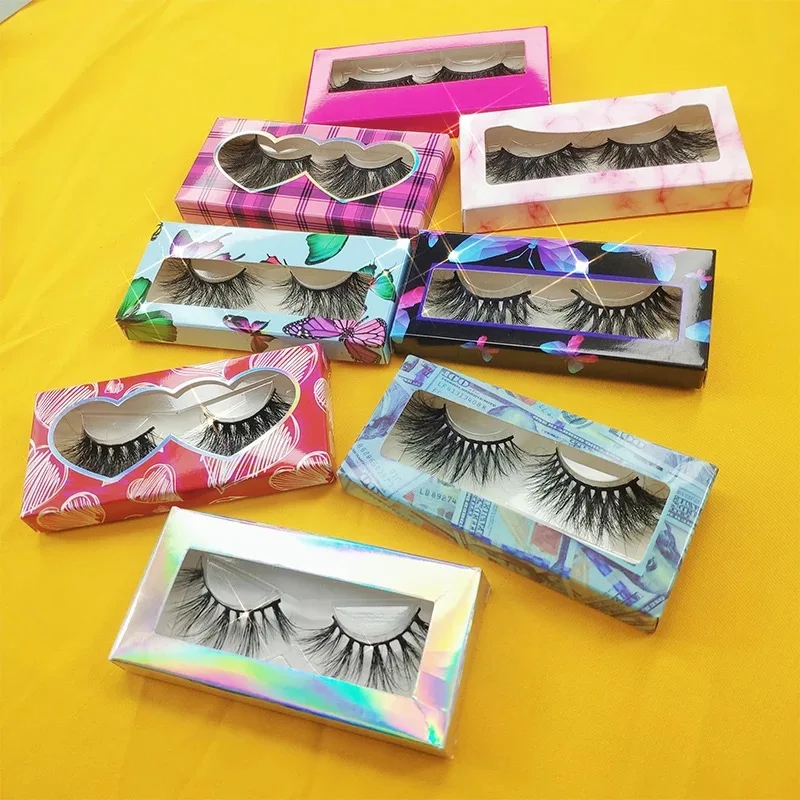 

15 Mm3D Faux Mink Eyelashes Design box Logo, Black color