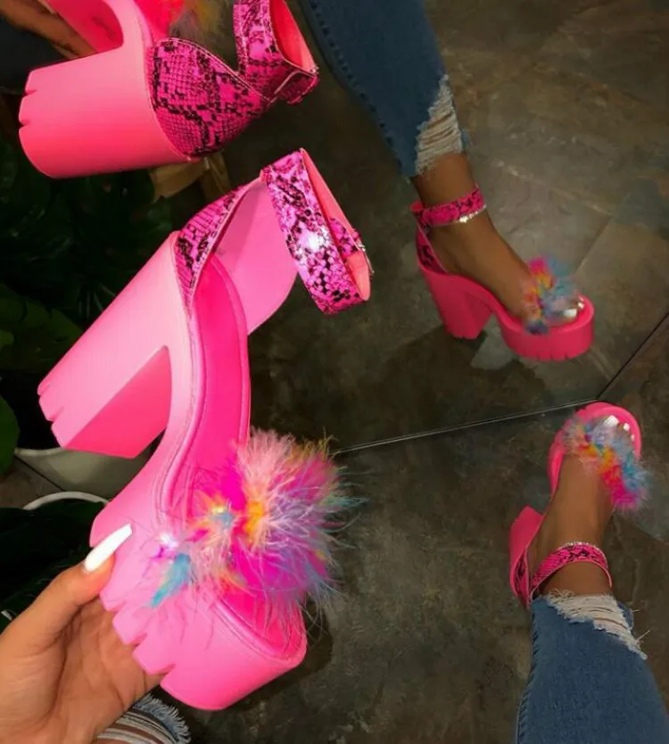 

LO-20072001 Free shipping Ladies Sandals Design Shoes Women Heels Sandals for Women Shoes Fur Sandals High Heel wholesale