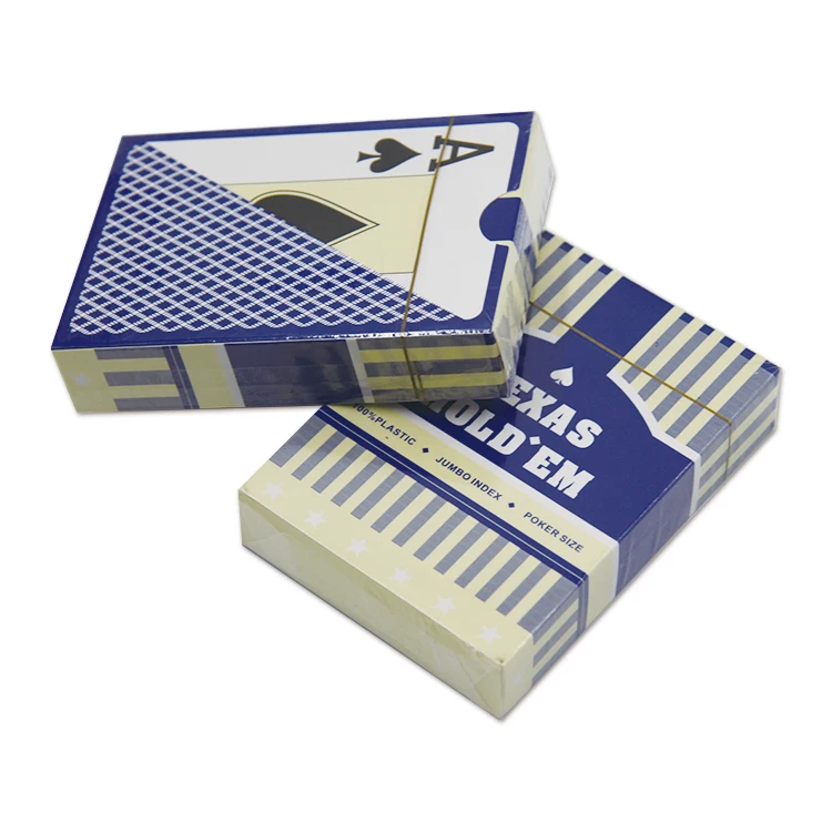 

High Quality Accept Customized Waterproof Pvc Playing Cards for Casino, Blue