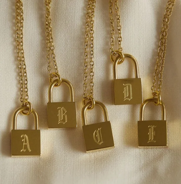 

Hip hop multilayer stainless steel cross heart lock necklace for women