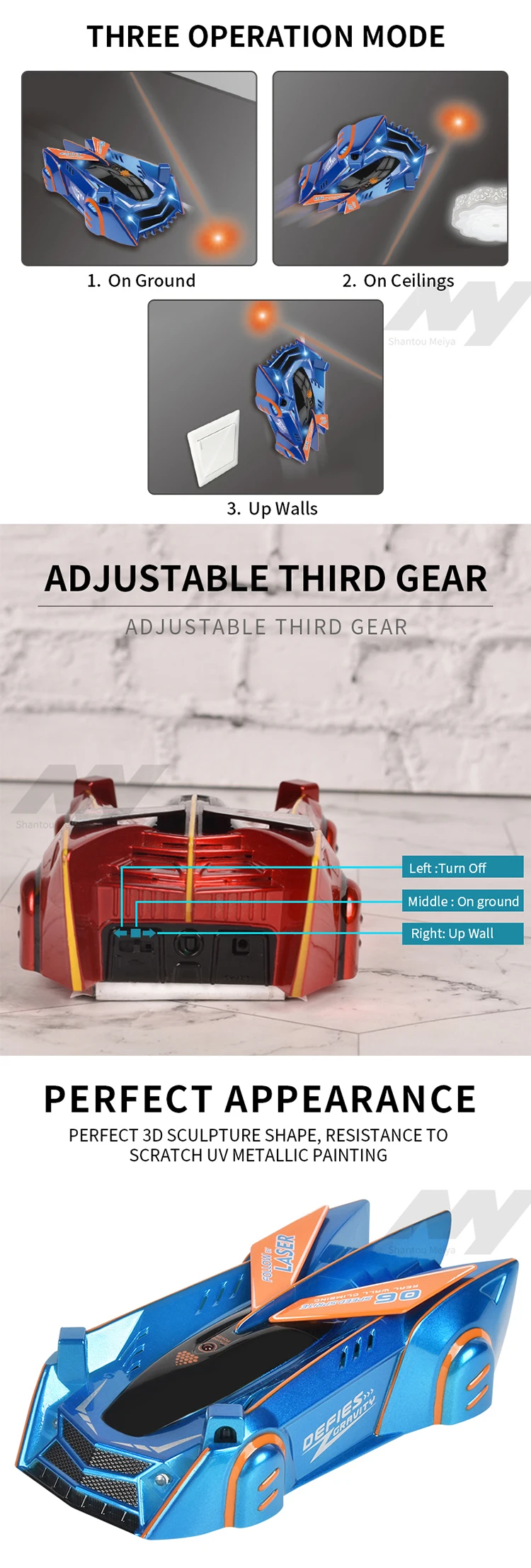 Amazon Hot Sale New Design Follow Laser Light Car Gravity Laser-Guided Real Wall Climbing Car RC Race Car