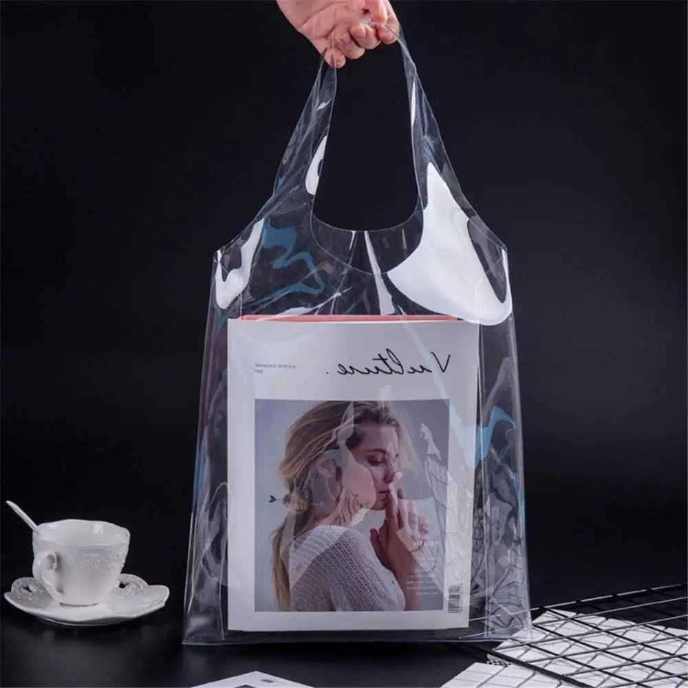 

New Clear Women Tote PVC Transparent Shopping Shoulder Handbag Travel Environmentally Storage Bags