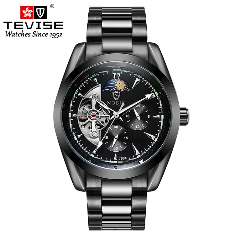 

Classic Automatic Mechanical Mens Watch Luxury Full Steel Tourbillon Waterproof Watches Men Wrist Movement Wristwatch, Optional