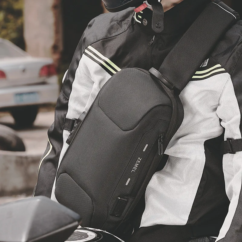 

Facory wholesale keep moving Motorcycle Shoulder Crossbody Backpack Waterproof one side bag Chest Bag Anti Theft Sling Bag