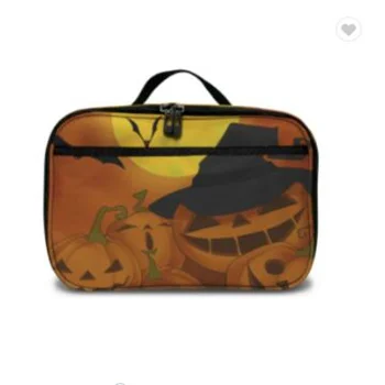

Custom Witch Pumpkin Pattern Print School Lunch Bags Custom Design Halloween Children's Lunch Bags Wholesale Student Lunch Bag