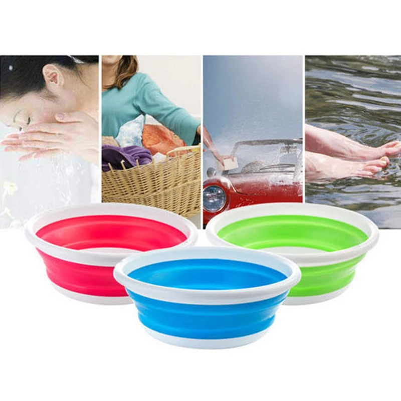 

Folding Bucket Blue Portable Folding Footbath Foldable Basin Tourism Travel Abroad Washbasin Outdoor Camping Supplies, Customized color