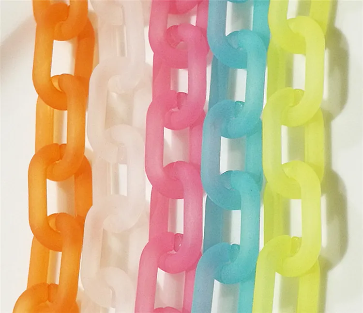 

Acrylic Multiple Color Bag Accessory Big Chunky large matte Plastic Chain for Lady, Many colors